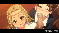 Anime teens slit drilled in nasty gangbang