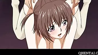cock sharing Anime girls pumped doggy style