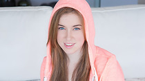 Teen Caroline Ray takes a ride on a huge dick