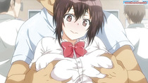 Man fucks a big boobs girlfriend in a train hentai