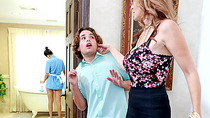 Pervert dude fucks stepmom and the maid