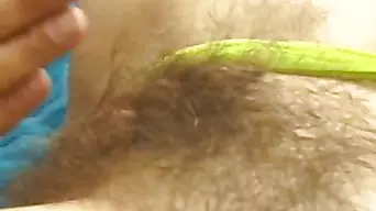 Hairy Pussy Lady Fucks And Takes It In The Ass Outdoors
