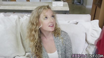 Tiny blondie gets big rod