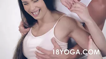 Teen Yoga Anal with Mira Cuckold