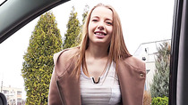 Hitchhiking Russian teen Olivia Grace gets her pussy pounded inside the car