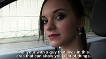 Brunette and petite Lea a french amateur gets spotted and fucked