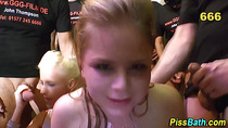 Whores gangbanged in piss