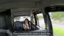 Petite brunette Alessa gets her tight pussy paid in the taxi