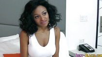 Busty black teen rammed