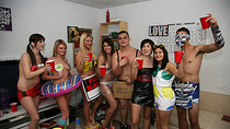 A costume themed party with hot and sexy coeds fuck randomly