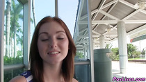 Redhead amateur pov rides