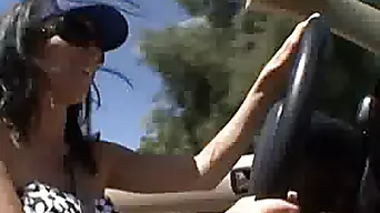 Driving mom shows her body