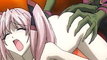 Cute anime gets monster fucked at her butt hole