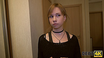 Debt4k. Cutie lost a job and now has only one currency - her teen body to pay the debt