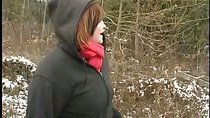 FAT amateur plays with pussy in the snow