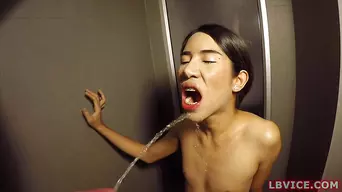 Fucked And Pissed On Young Ladyboy Whore Kwan