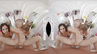VR Sugardaddy shagging 3 hot chicks on your big dick