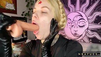 Step Sister Sucking a Dildo in an Atomic Heart Cosplay