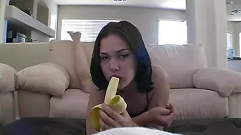 Bubble Sucking Banana Closeup
