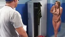 Cute school girl blows a coachs dick