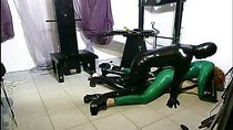 Two slave girls pleasing their master