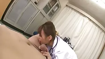 Adorable Japanese nurse Ebihara Arisa loves her job and all the horny patients she can examine