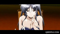 Hentai mistress playing with her toy boys cock