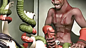 3d hentai caught by tentacles and fucked by monster