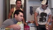 Student party in the dorm into a group sex