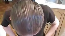 Russian mature slut suck big dick in the kitchen