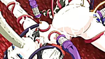 Hentai coed caught by tentacles and gets electric shocks