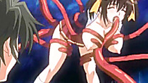 Busty hentai schoolgirl hard brutally poked allhole by tentacles