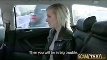 Blonde amateur Johana cant pay the taxi bill and gives head instead
