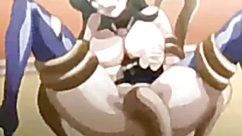 Japanese schoolgirl hentai with bouncing tits tentacles fucking