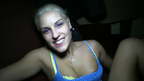 Blonde Beata have sex in a public train