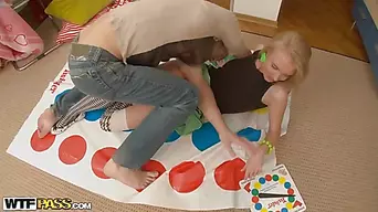 Twister and sex toy for a hot blonde scene 2