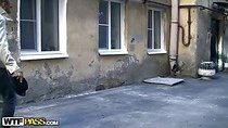 Sexy blonde caught and fucked in an abandoned house