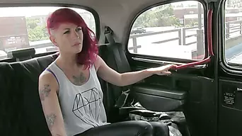 Punk beauty Trixi shows her ass for free taxi fare and gets fucked