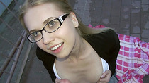 Great public nudity show and fucking with super hottie Violette