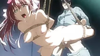 Tiny anime nurse gets chained to the ceiling and hardcore fucked