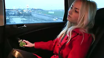 Victoria gets fucked in taxi and receives a load of sperm in her pussy
