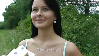 Busty Czech girl Mia drilled in public with pervert stranger