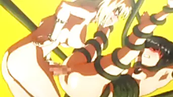 Hentai girl caught by tentacles and hot shemale anime poked