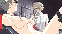 Chained hentai gets electric shock and dildoed wetpussy