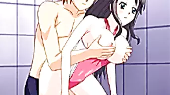 Swimsuit hentai bigtits gets her coachs penis inside her pussy