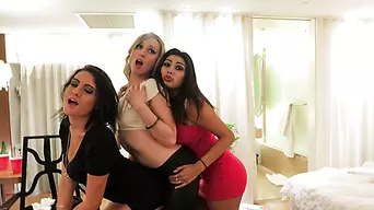 Hot blonde girls gets banged on party