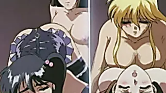 Cute hentai shemale threesome gangbanged orgy