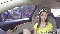Cute teen London get a ride and fucked