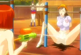 Sexy Hentai Water - Bondage hentai with spread pussy gets water cannon - vikiporn.com