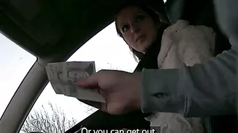 Sexy Zuzana gains cash and gets her pink pussy fucked by the pervy taxi driver